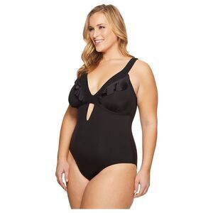 Kenneth Cole REACTION plus size 3X Black tummy control swimsuit One Piece